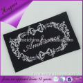 Newly designed silver yarn wholesale label satin fabric tag